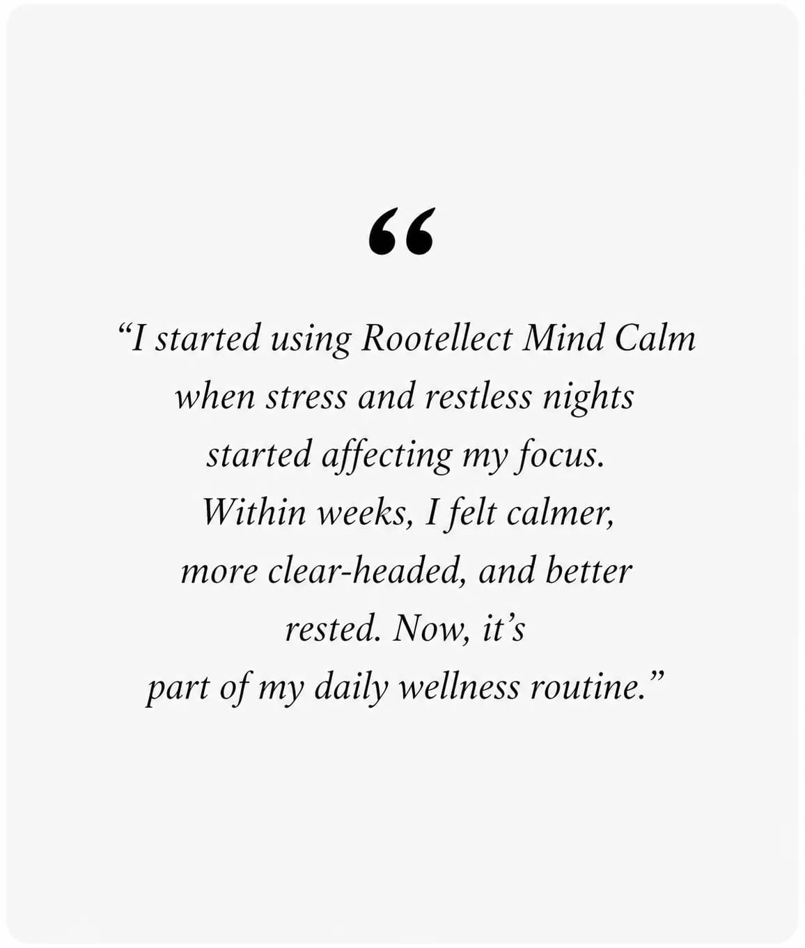 Mind Calm customer testimonial