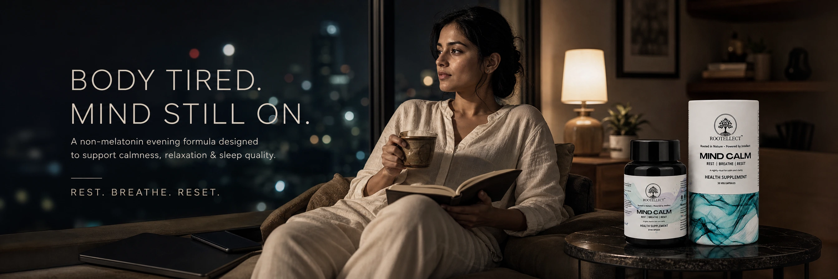 Rootellect Mind Calm — evening calm and relaxation routine